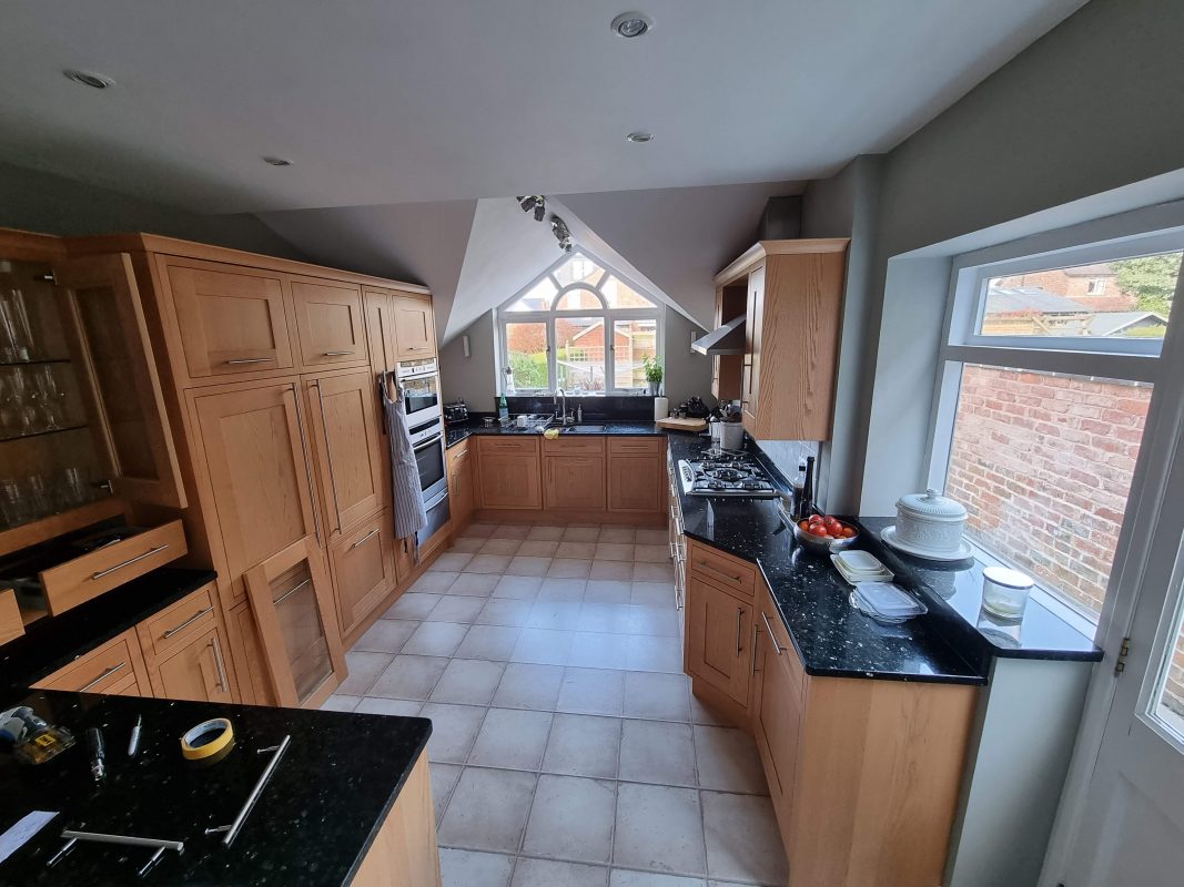 Hand Painted Kitchen Hale before painting.